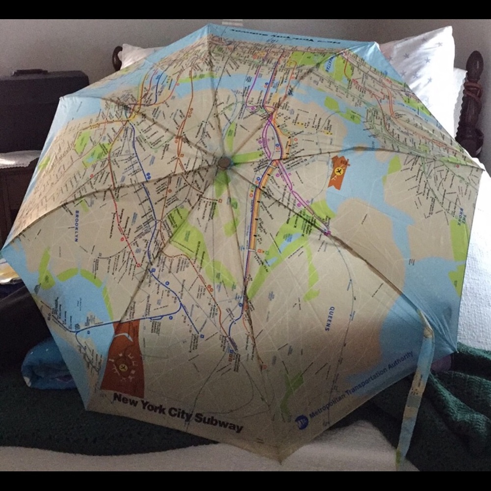 New York City Subway map automatic umbrella NWT